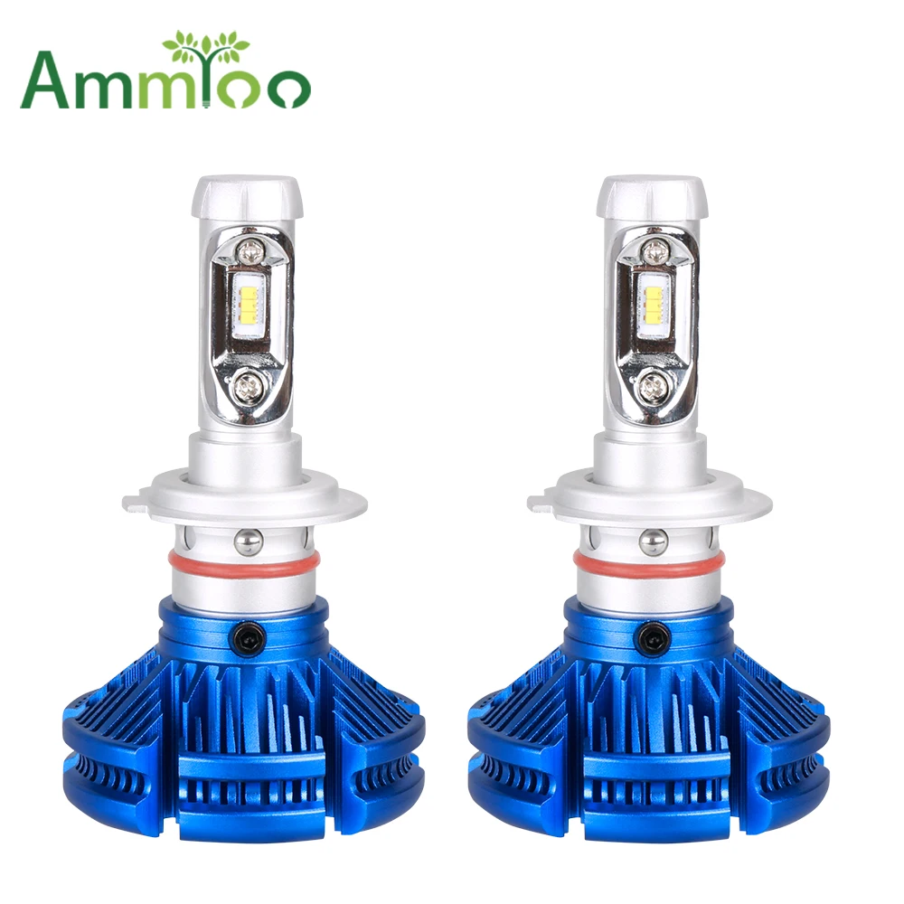 AmmToo H4 Светодиодные Автомобильные фары H7 H11 лампы 9005/HB3 9006/HB4 противотуманных фар 50 Вт H1 H3 9012 autofront фары 12000Lm 6000K 12V 24V