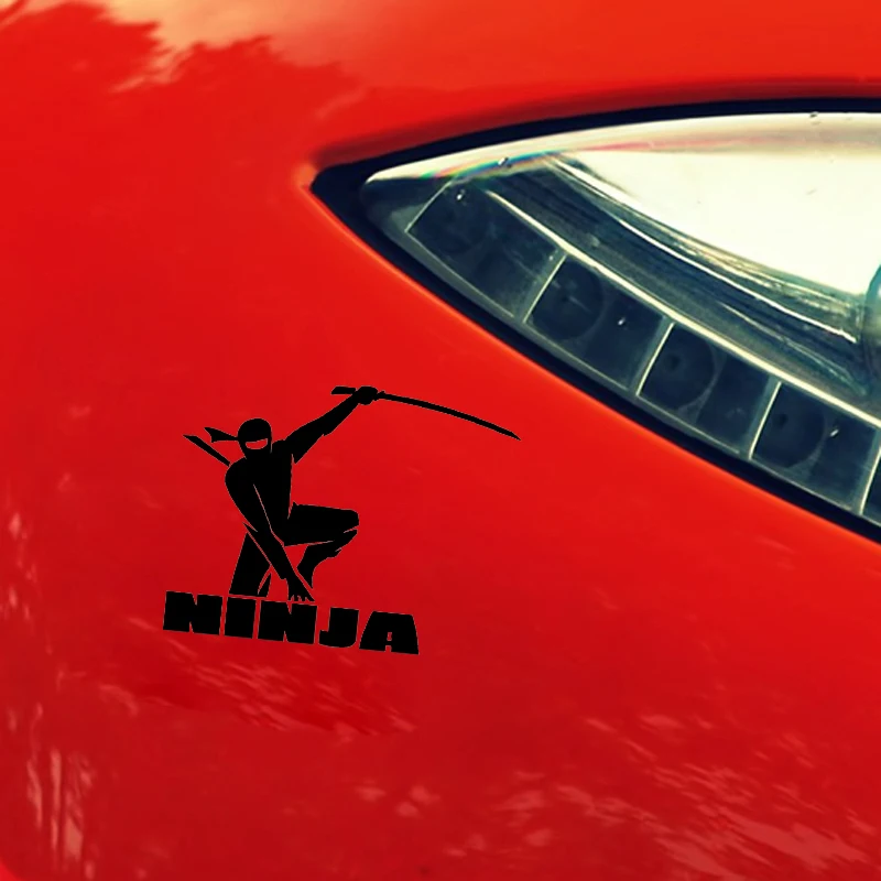 15*11.6CM Ninja Coming Watch Out Warrior Mask Car Sticker Decal Soldier Black/Silver Covering The Body Vinyl c1-7015 | Автомобили и