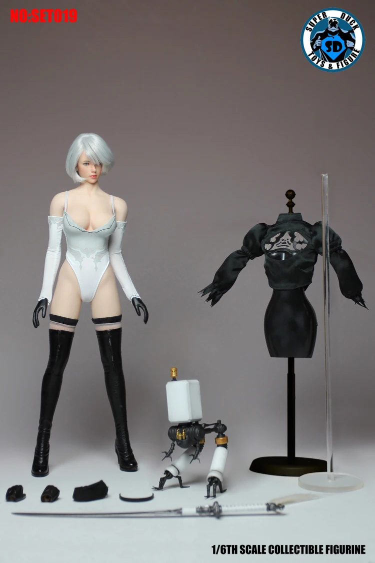 Супер утка SET019 1/6 Косплэй ноль 2B сестры одежда + робот комплект для детей