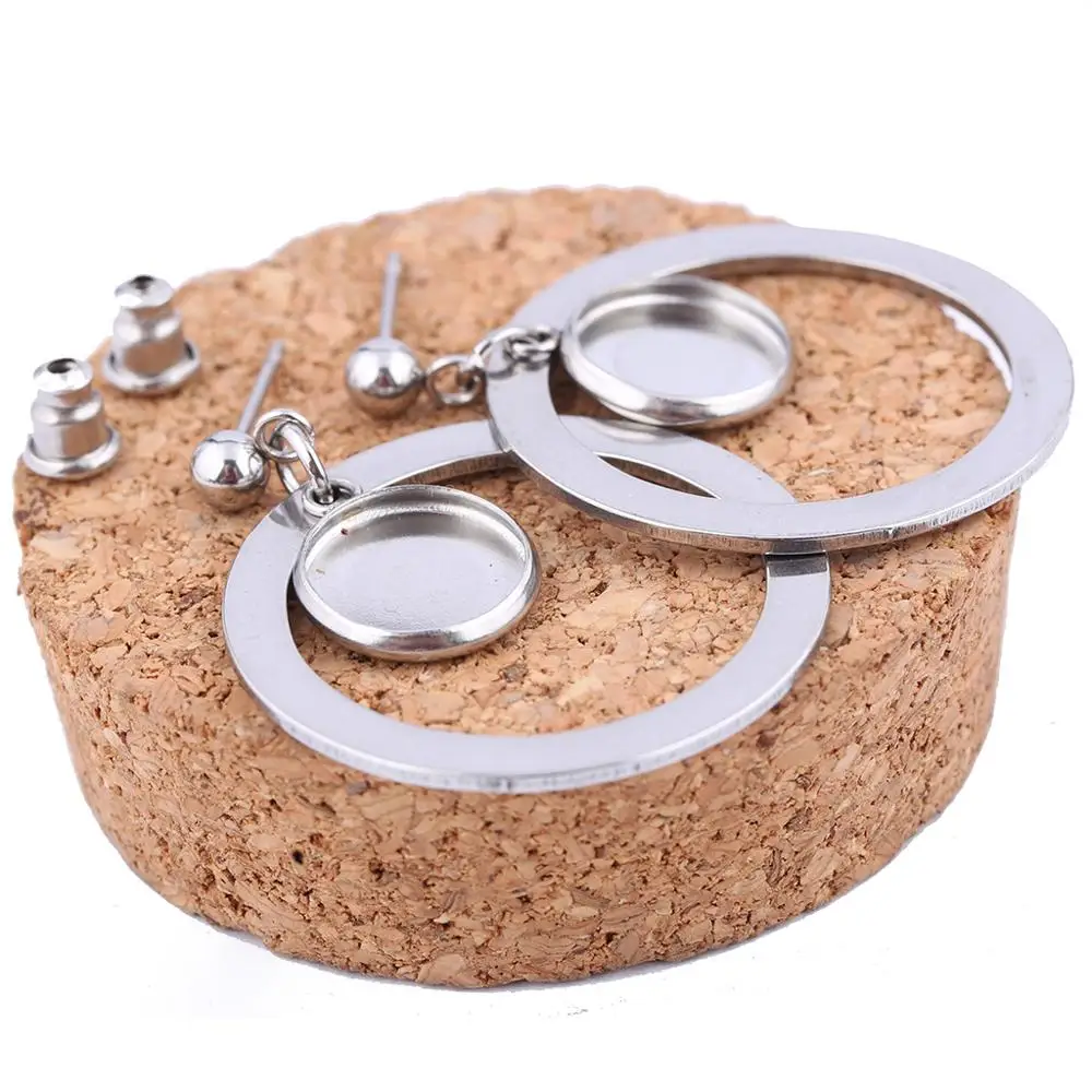 Серьги гвоздики onwear из нержавеющей стали 10 шт. базовые заготовки для сережек