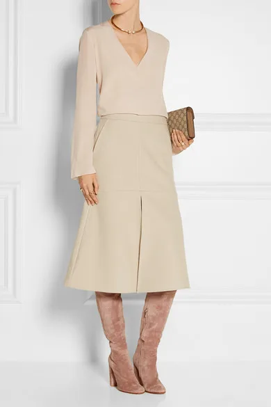 Элегантные женские Сапоги выше колена из замши абрикосового цвета сапоги до