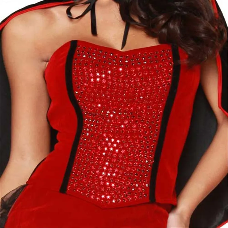 Женский костюм красного дьявола на Хэллоуин сексуальный ведьмы для взрослых