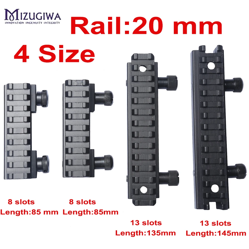 Mizugiwa 1 шт. Riser планка пикаттини Rail 20 мм Weaver See Thru AR Flat Top 8 слотов 13 страйкбол