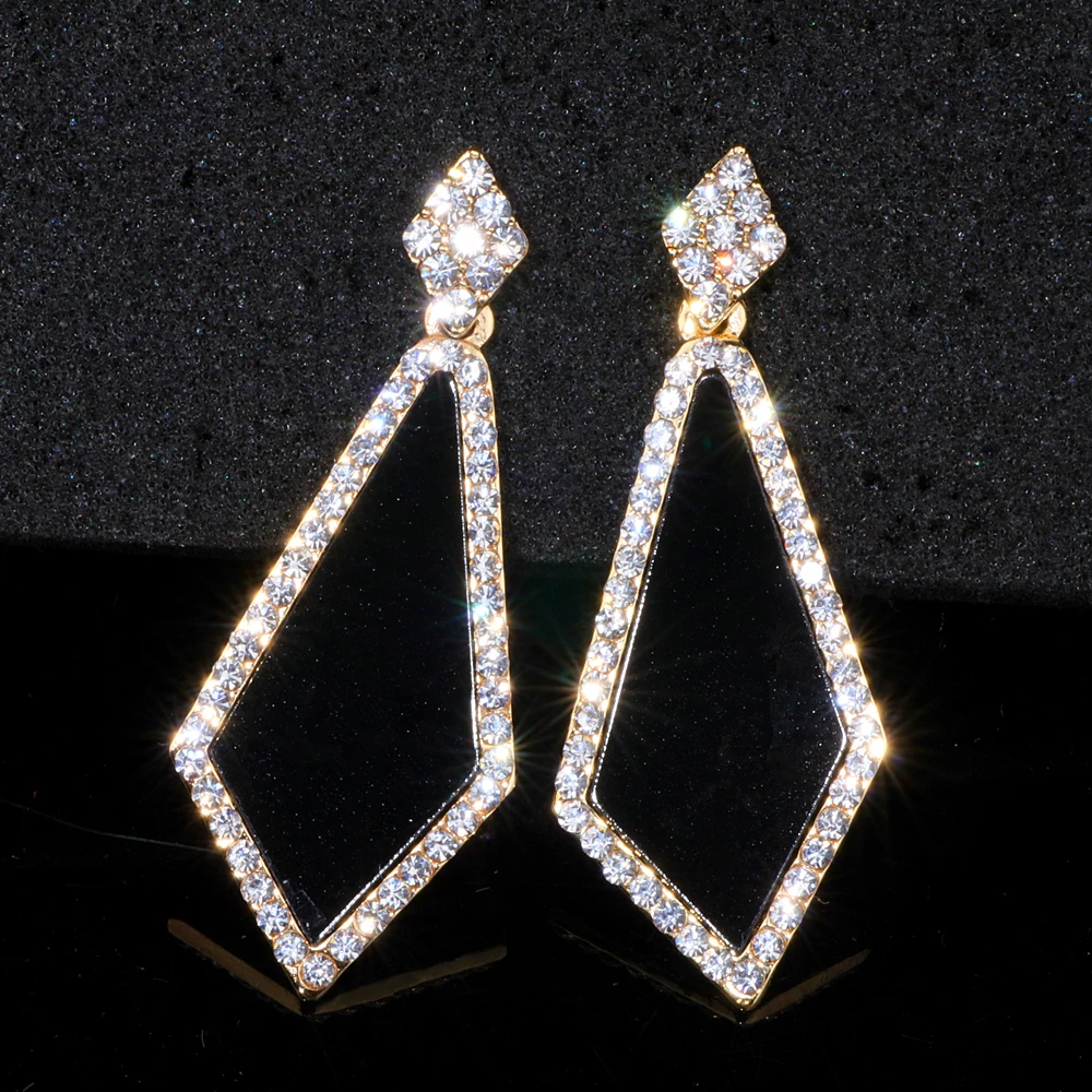 2018 New Style Deisgn Simple Geometric Earrings Brincos Luxury Crystal Long Drop For Women Fashion Party Jewelry WX071 | Украшения и