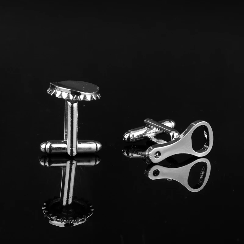 Забавный Запонки открывалка для бутылок дизайн кнопки шпильки манжет женщин