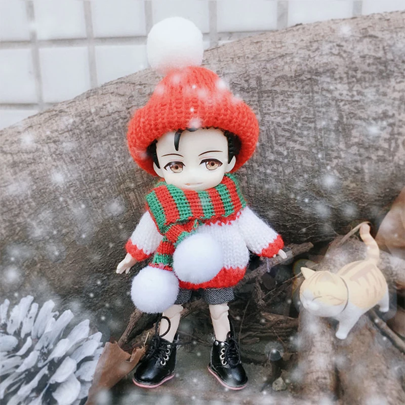 Женский шарф длиной 20 см Рождественский для кукол Blyth OB11 модель 1/8 1/12 BJD аксессуары