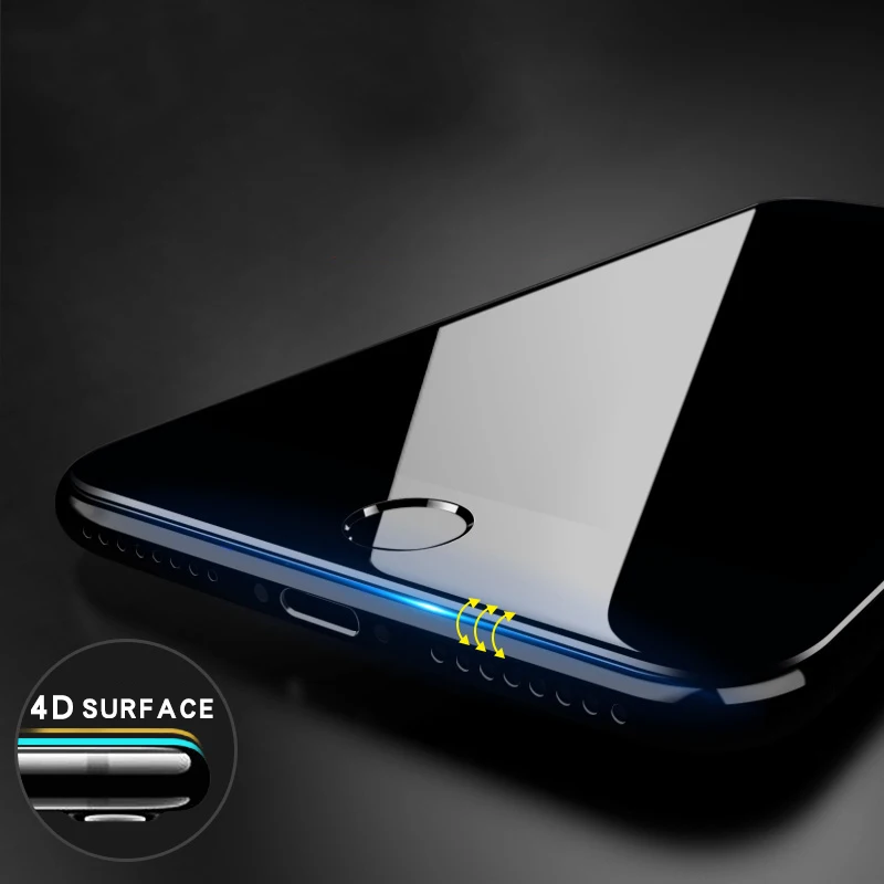Закаленное стекло 4D с полным покрытием для iPhone 7 iphone 8 Защитное 6 6s Plus пленка из