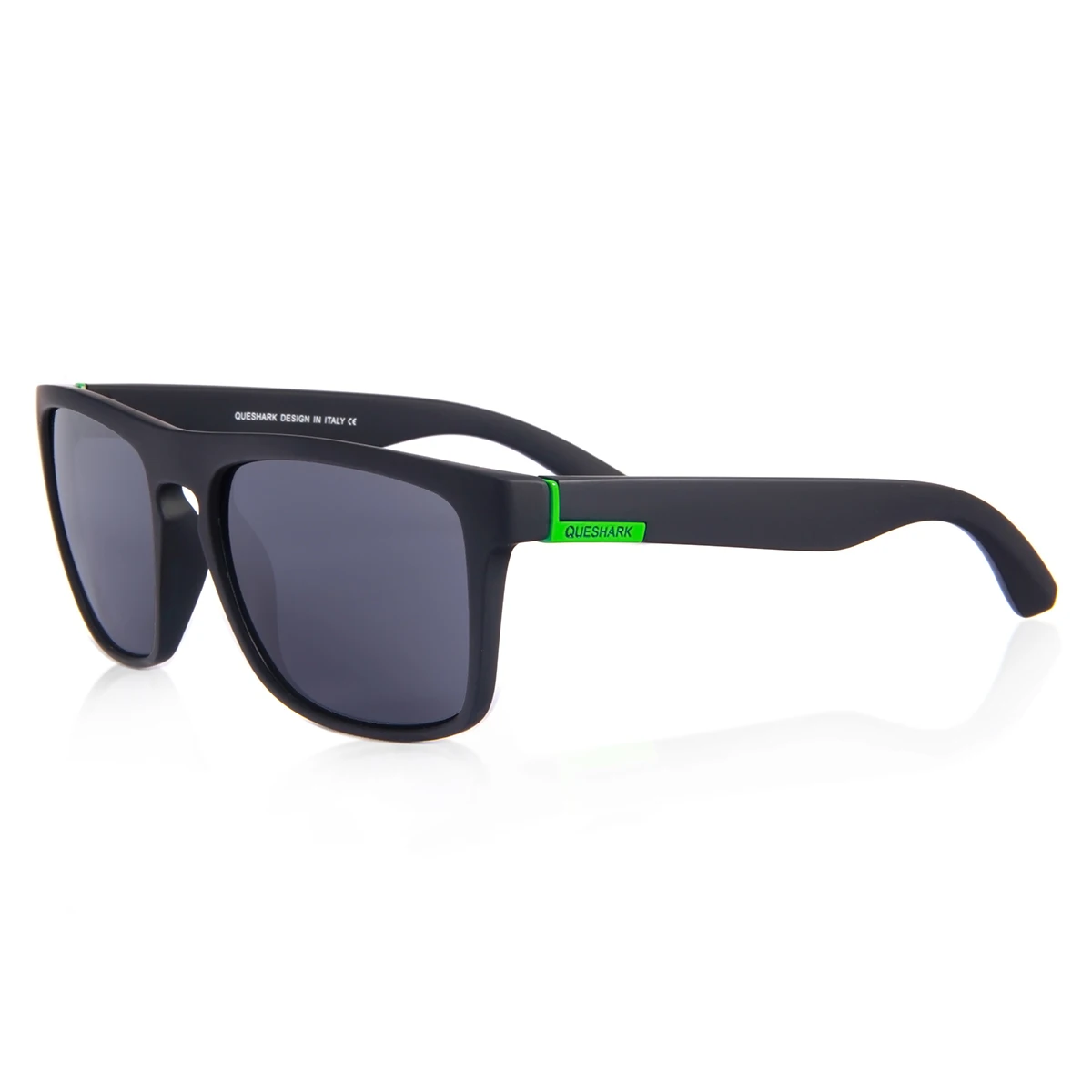 Black Green QUESHARK, поляризационные спортивные очки, очки для вождения, оттенки для мужчин и женщин, квадратные солнцезащитные очки, классический дизайн, зеркальные очки - Цвет: Black Green