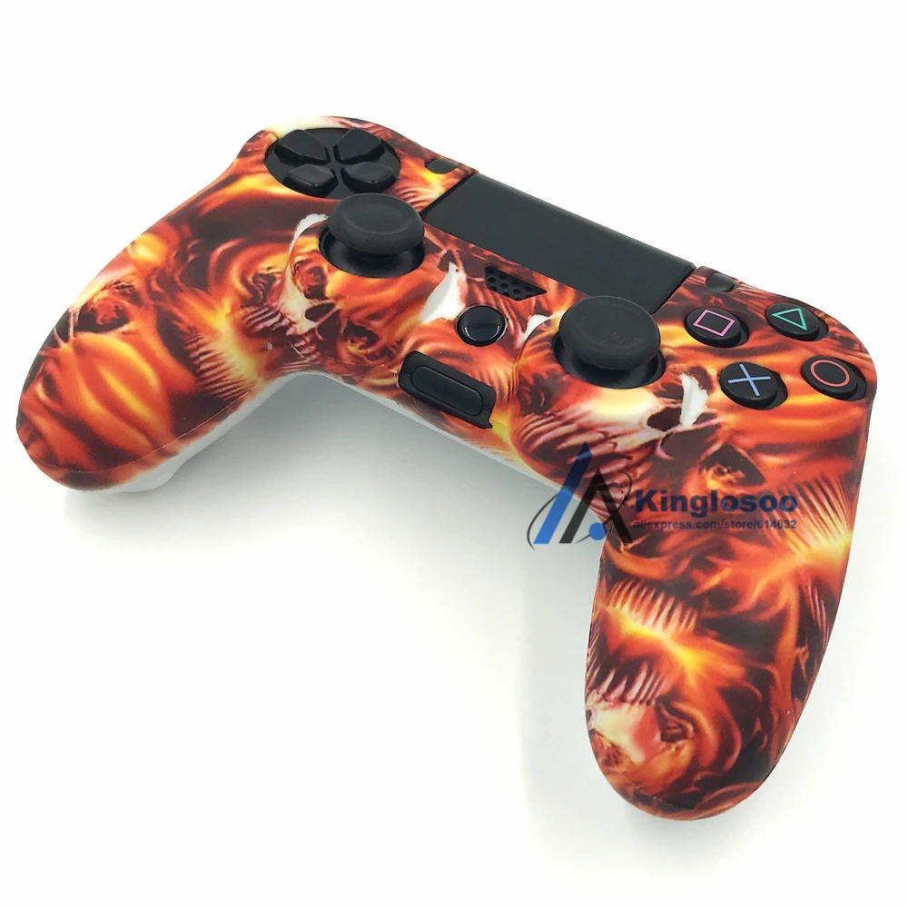 Камуфляжный силиконовый гелевый резиновый мягкий чехол для Dualshock 4 Playstation 4 PS4 Pro Slim
