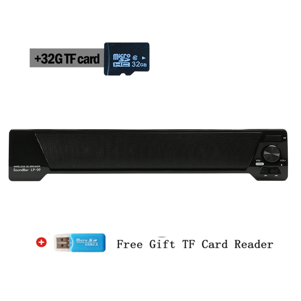 black plus 32G TF Dbigness Bluetooth динамик беспроводной Саундбар коробка Hi Fi Bluetooth сабвуфер динамик Бумбокс стерео портативный ручной ТВ динамик - Цвет: black plus 32G TF