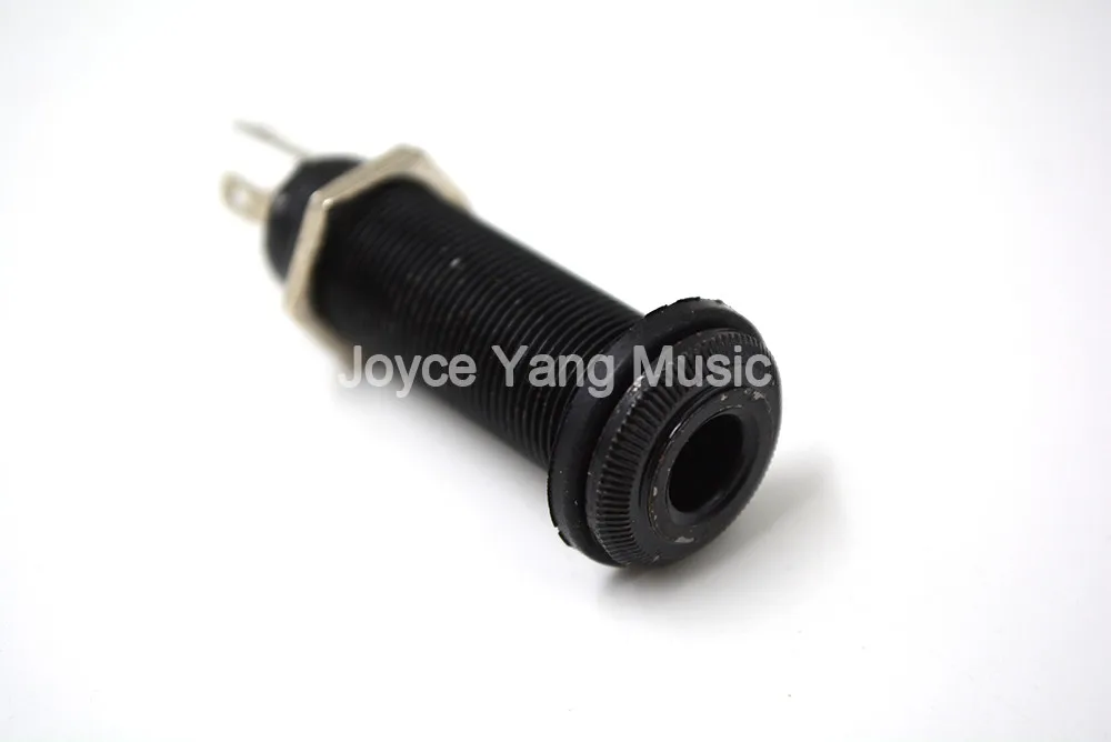 

2pcs Niko Silver/Black Guitar Bass Threaded Cylinder Output Jack Plug Socket Plate 1/4" 6.35mm Pickup Output Jack