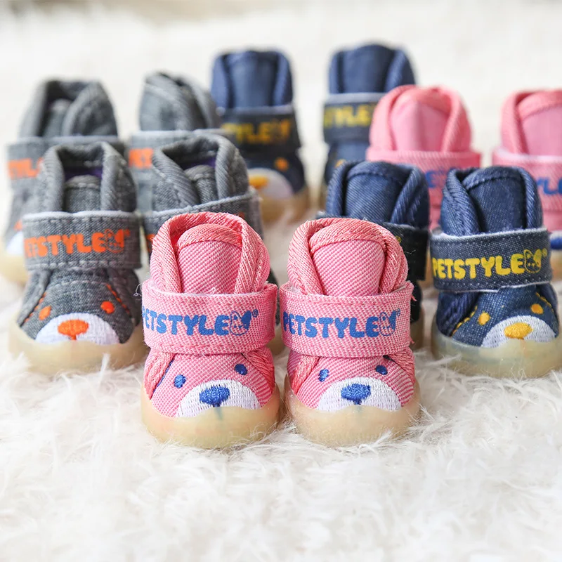 2019 распродажа горячая Распродажа джинсовая зимняя обувь для собак милая