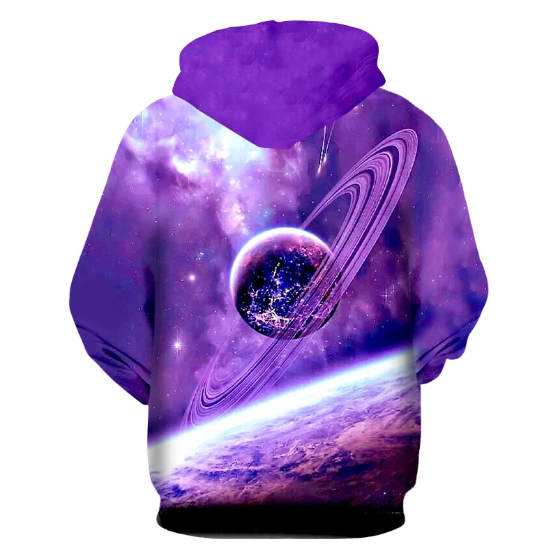 Мужская толстовка с капюшоном UJWI фиолетовая Толстовка в стиле хип хоп объемным