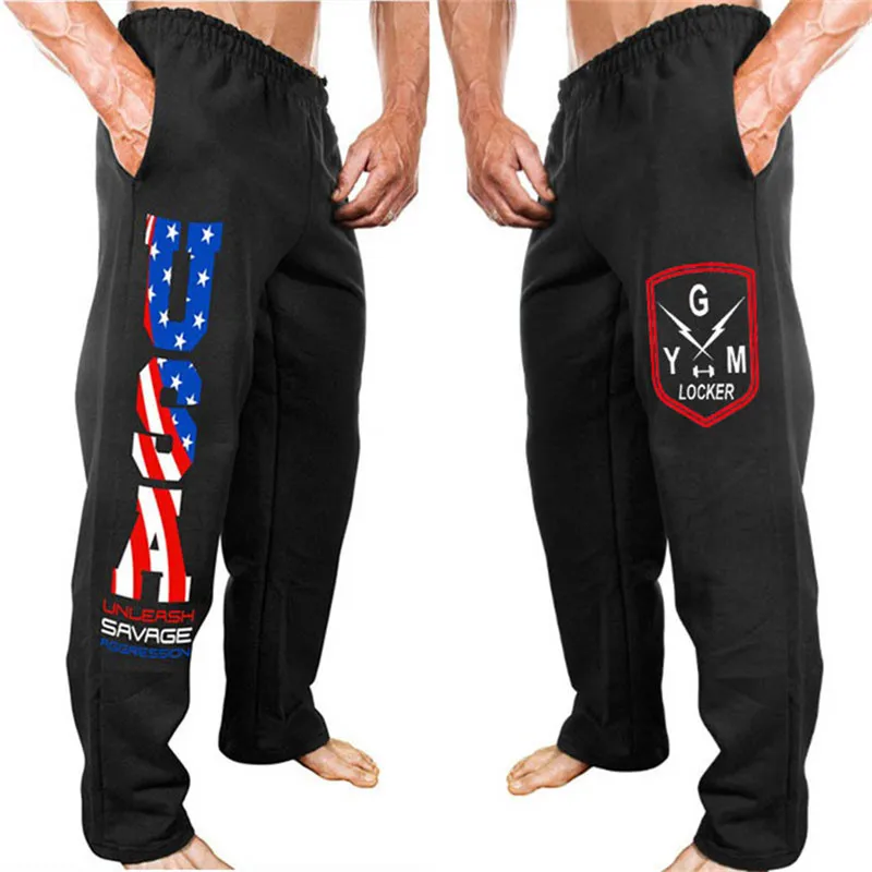 Новый Фитнес Для мужчин джоггеры пот Штаны Спортивная одежда для бега свободные