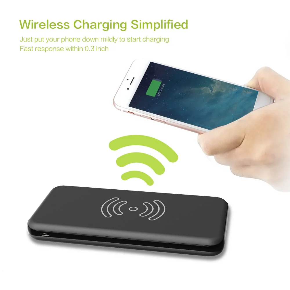 Новейшая Беспроводная зарядка power Bank портативная внешняя батарея для iPhone X Xr Xs max