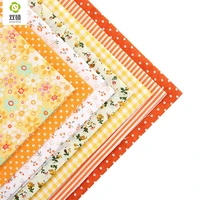 cotton fabric no repeat design orange series patchwork fabric fat quarter bundle sewing for fabric 7pieceslot 50x50cm a1 7 4
