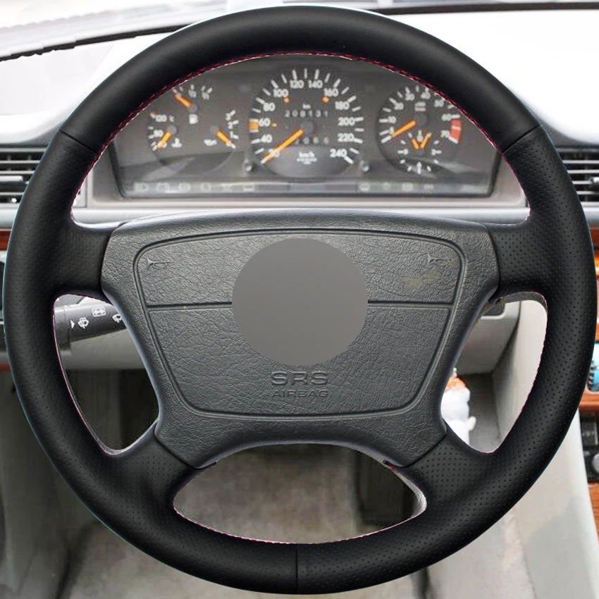 Черный ПУ Искусственная Кожа DIY ручной работы чехол рулевого колеса автомобиля для Mercedes Benz e-класс W210 E 200 240 280 320 1995-2002 W1