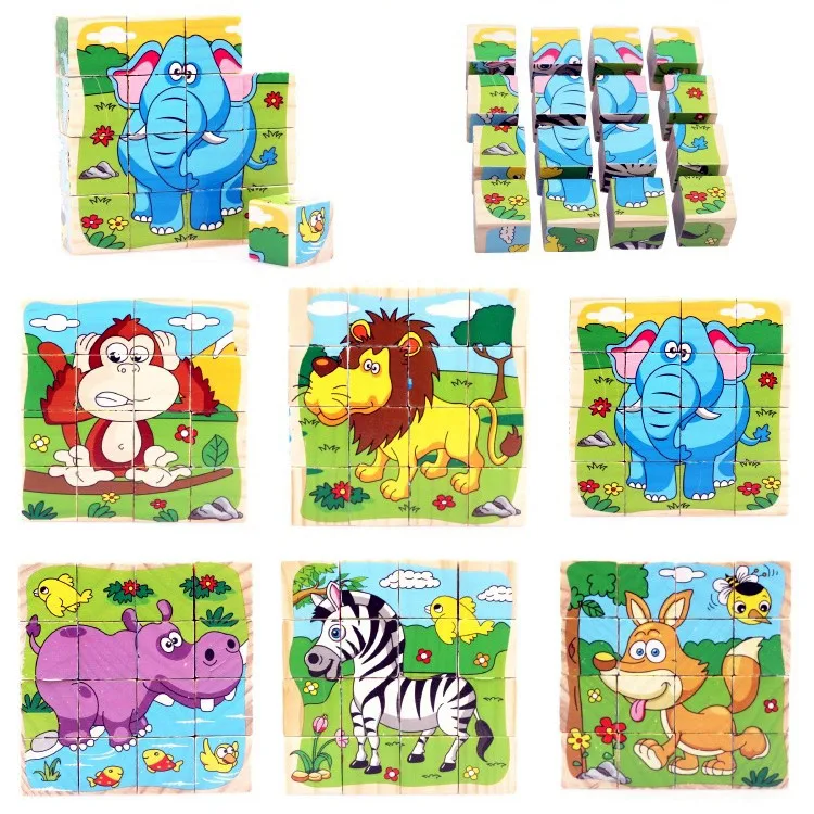 Обучающие деревянные игрушки Chanycore для малышей 6 картин пазл с изображением лица