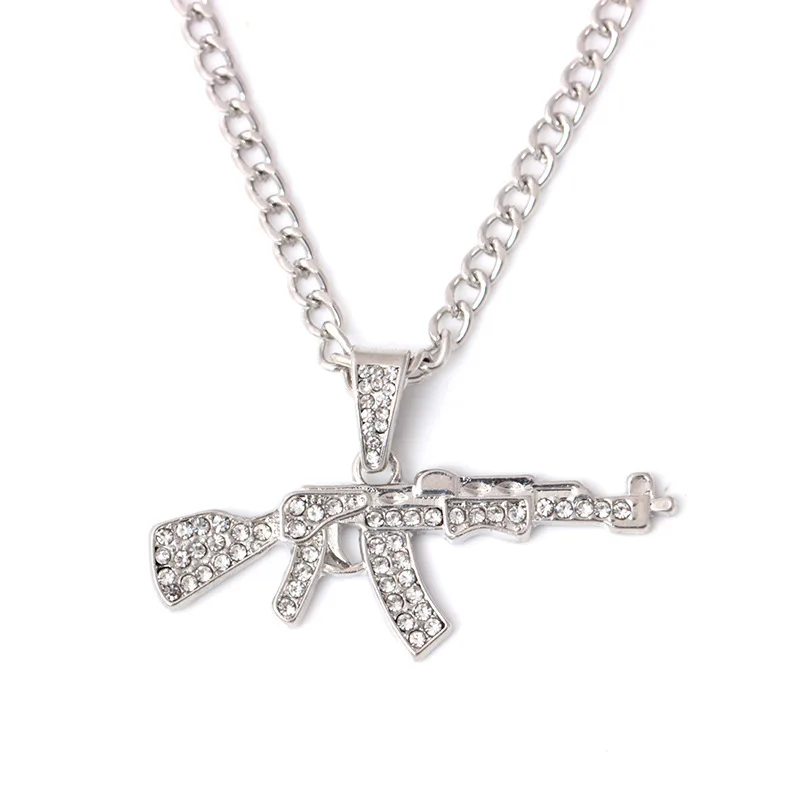 Модное панк модное крутое ожерелье AK47 в форме пистолета европейский стиль для