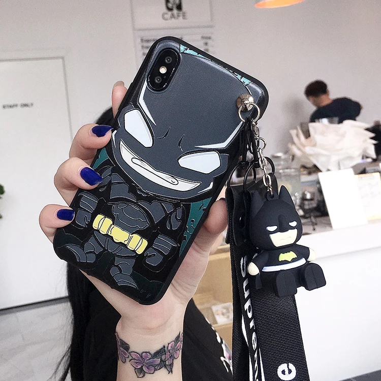 Cute 3D Avengers Heroes Back Cover for Huawei P30 lite P20 pro P10 plus nova4E /nova3 3E Spider Iron Man back Cover+toy+Straps |