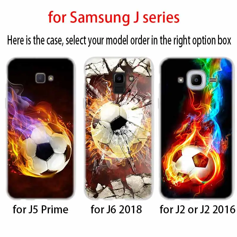 Чехол для футбольного мяча Fire Football чехол из ТПУ Samsung Galaxy J6 J8 J3 J5 J7 J4 J2 J1 Plus 2018 2016 2017 EU