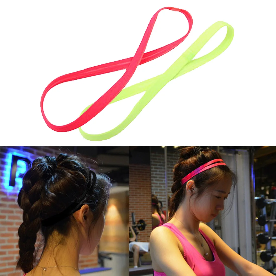 Top sale Men Women Yoga Hair Bands Sports Headband Anti-Slip Elastic Rubber Sweatband Running Football Biking | Красота и здоровье