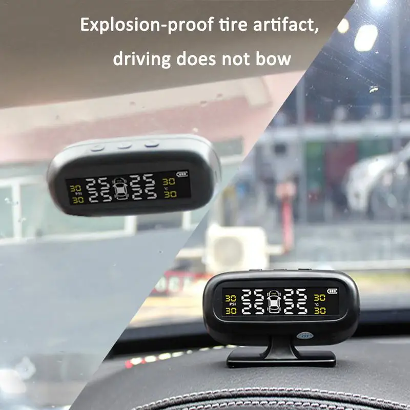 

External Accurate Durable Tire Pressure Monitor Universal Solar Tire Pressure Detection Car Tire Detection Wireless Monitor