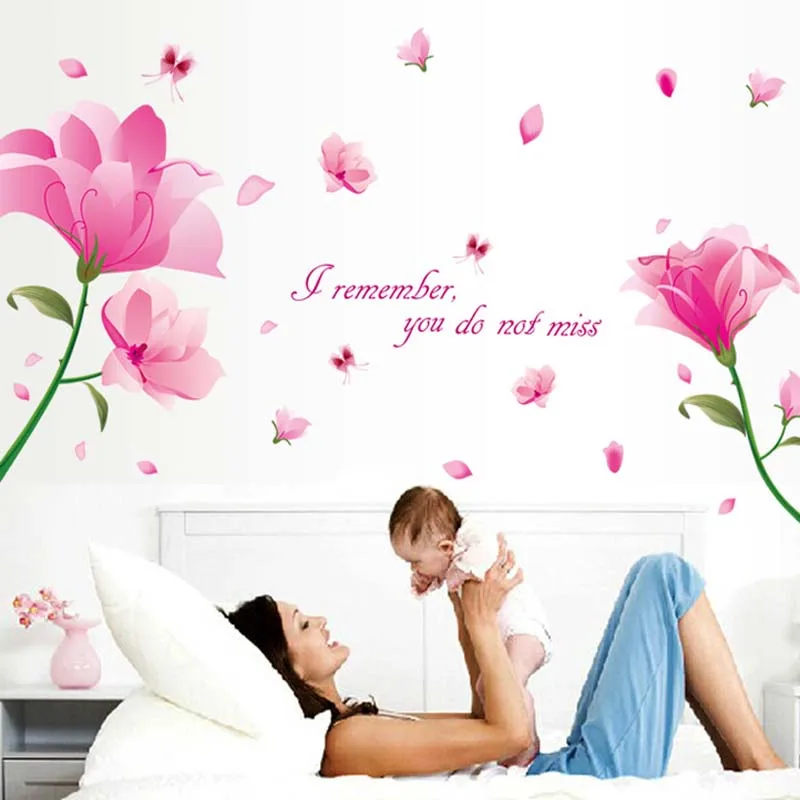 3D наклейки на стену цветы романтическая цитата сделай сам для гостиной дивана