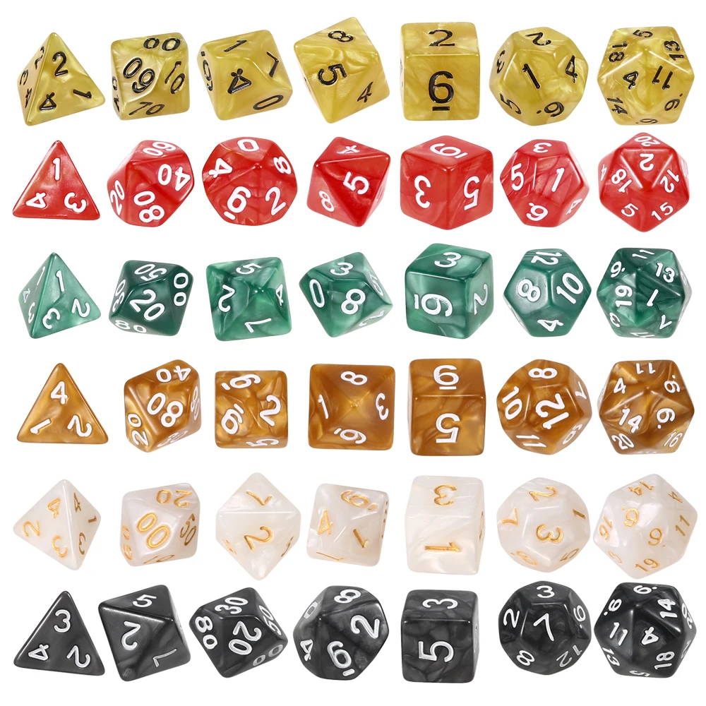 7 шт многогранные игра в кости азартная играть инструмент акриловый набор