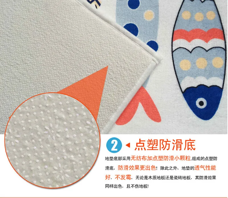 Цветные напольные коврики с изображением рыбы для дверей и окон ванной комнаты