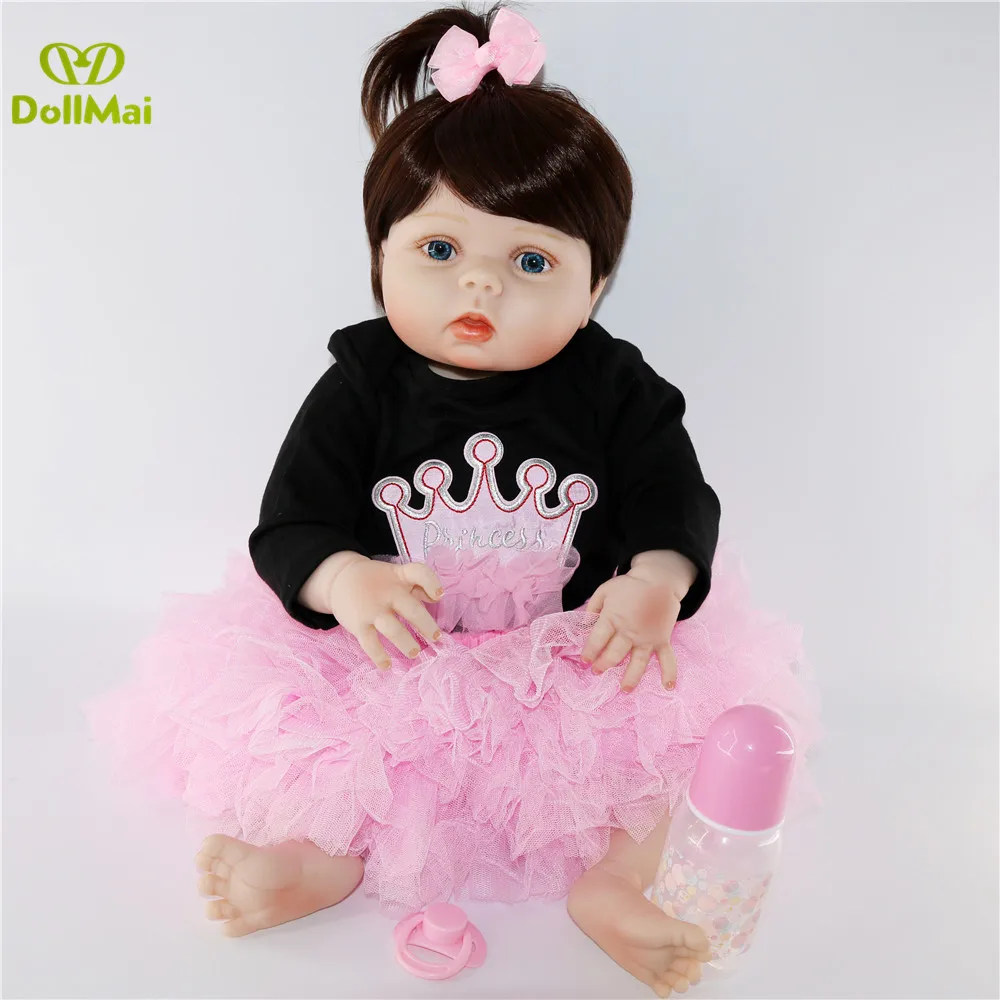DollMai bebes reborn полностью виниловый силиконовый корпус куклы Новорожденные игрушки