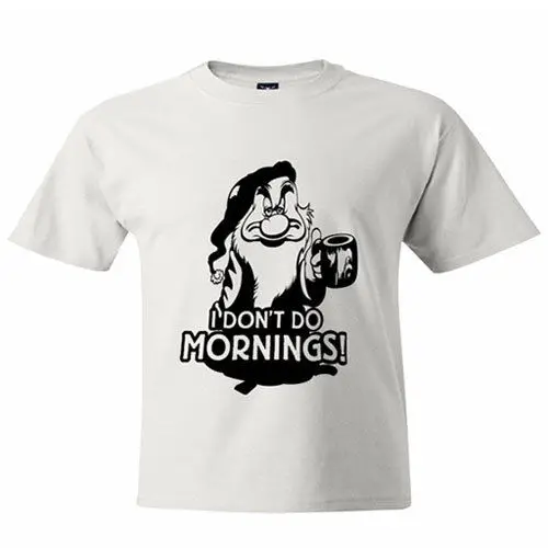 Seven Dwarfs Grumpy I Don't Do Mornings Мужская футболка унисекс с круглым вырезом|Мужские