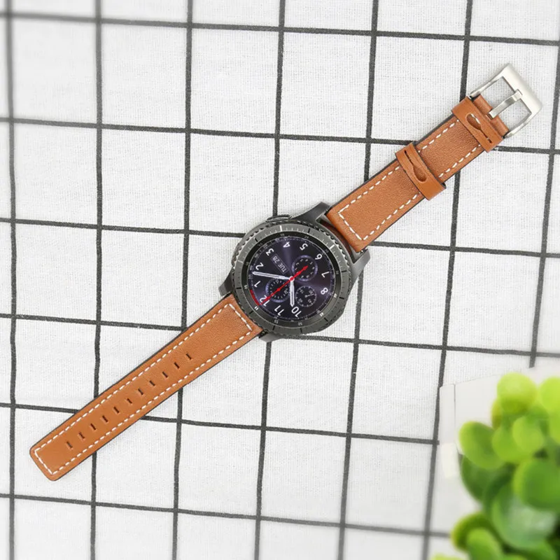 Хохлатая Шестерня S3 frontier ремешок для samsung Galaxy Watch 46 мм S 3 Классический 22 мм кожаный браслет на запястье correa ремешок для часов ремень - Цвет ремешка: brown