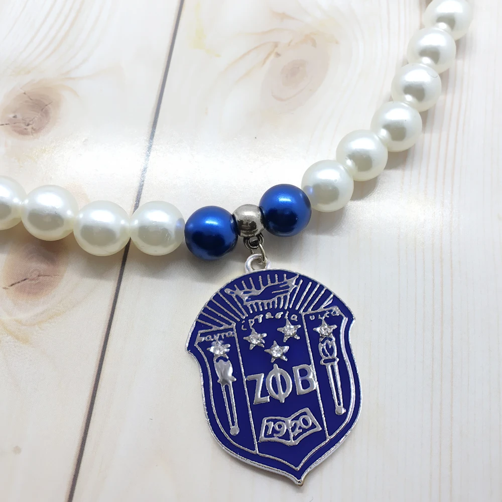 Популярное эмалированное металлическое ожерелье ZETA PHI BETA sorority с символами