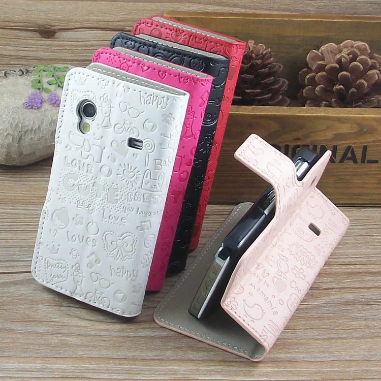 Кожаный чехол подставка Magic Girl с отделением для карт Samsung Galaxy Ace S5830 5831 s5831i