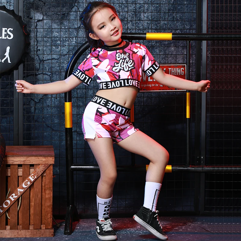 Girls Ropa Hip Hop Costumes Suit For Kids Children Jazz Dance And Clothing T Stage Showing Performance Costume BL1380 | Тематическая