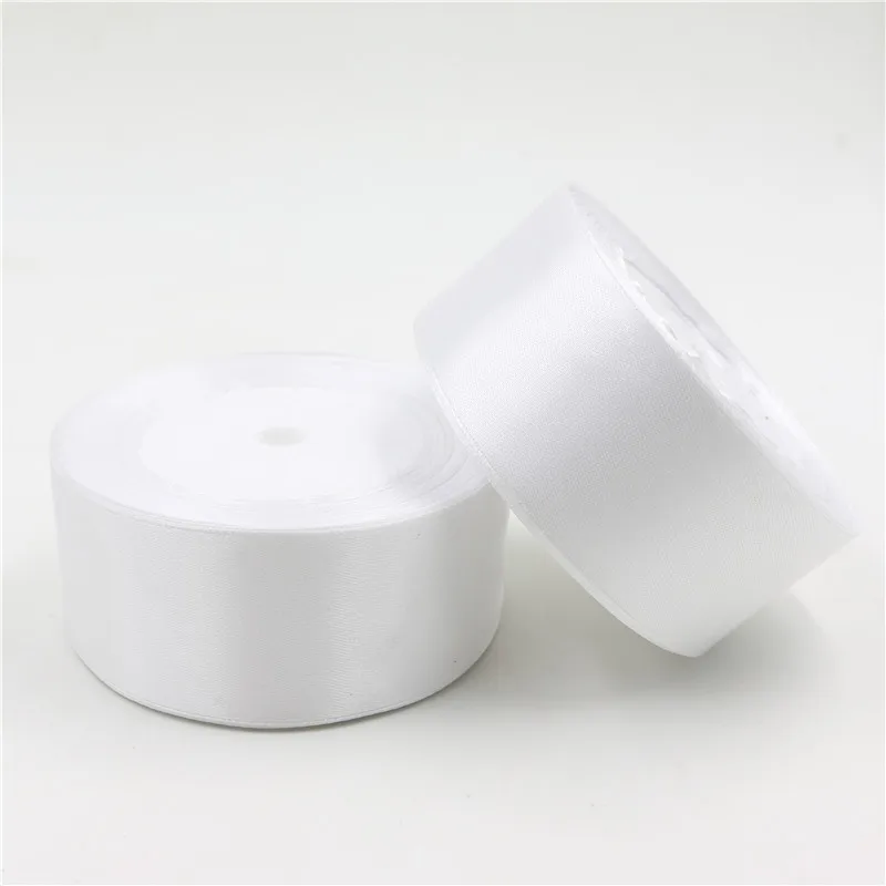 25 ярдов/рулон шелк хлопок Сатин ленты полиэстер чистый многоцветный Свадебный