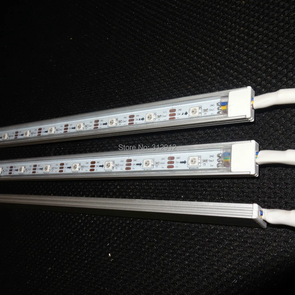 1 м длина 32 пикселей адресуемый WS2812B led жесткий бар U Тип alu профиль DC5V вход не
