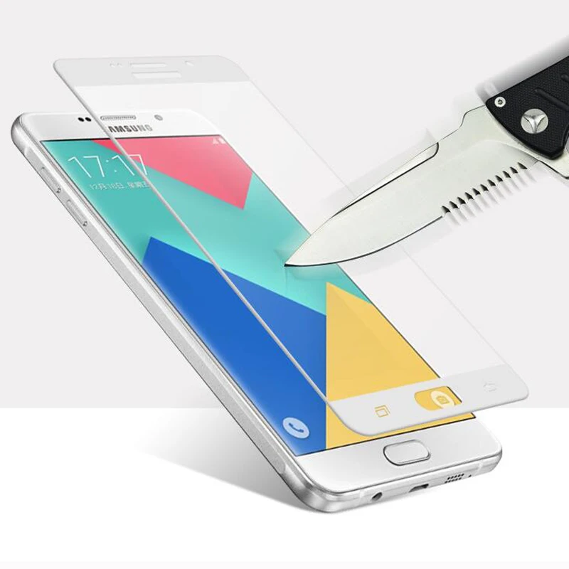 9H полное закаленное стекло для Samsung Galaxy S6 S7 A3 A5 A7 2016 2017 J5 J7 Prime G570 Note 4 5 C5 C7 чехол с