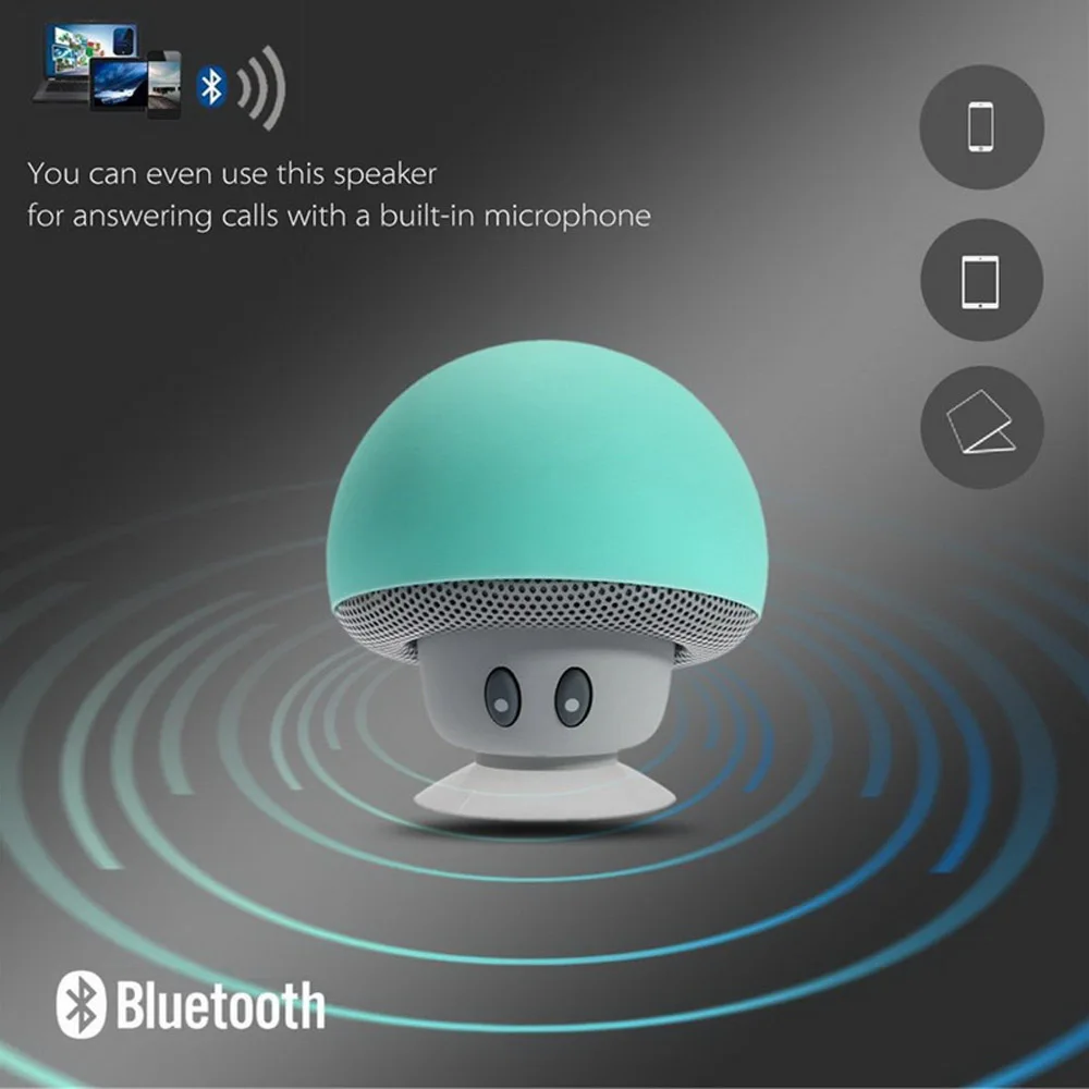 Милые Беспроводной Mini Bluetooth Динамик Портативный гриб Водонепроницаемый стерео