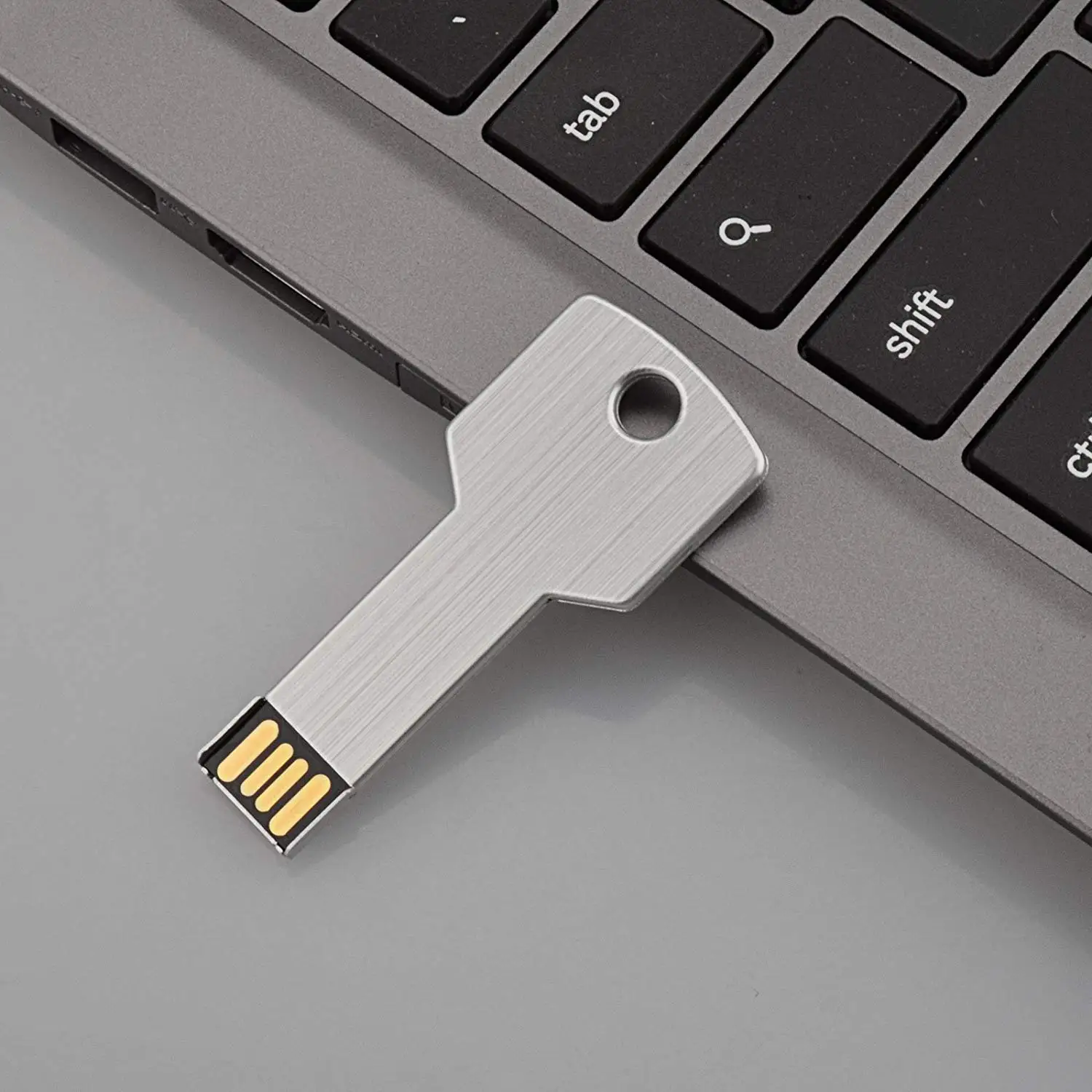 VicSoul USB флэш-накопитель металлический ключ формы Stick Memory Pendrive 16G 32G 64G 128G Флешка 2 0