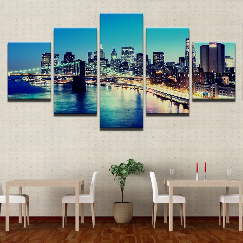 5 шт. настенные картины с изображением моста Бруклина|hd prints|brooklyn bridgecanvas picture |