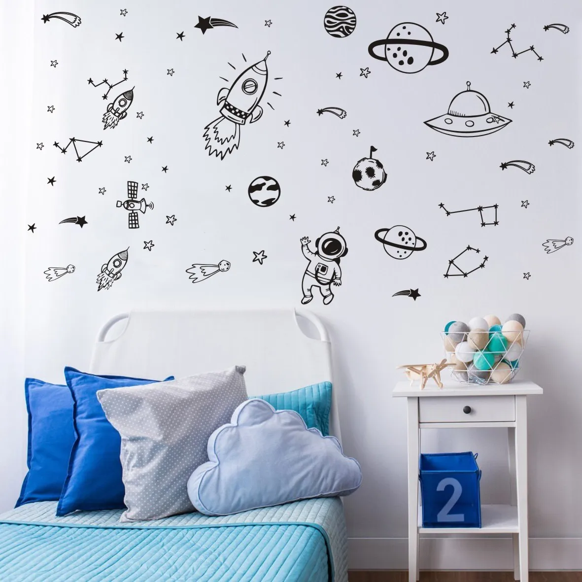 Sticker for Baby Room Astronomy Tool Outer Space Nursery Bedroom Wall Decal LX326 | Дом и сад