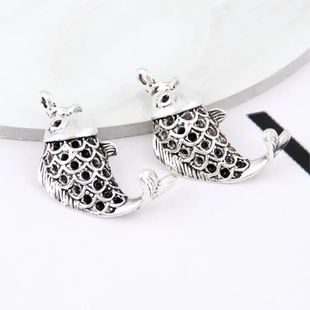 10 шт. Серебряная Золотая рыбка подвески в виде животных морская летняя подвеска