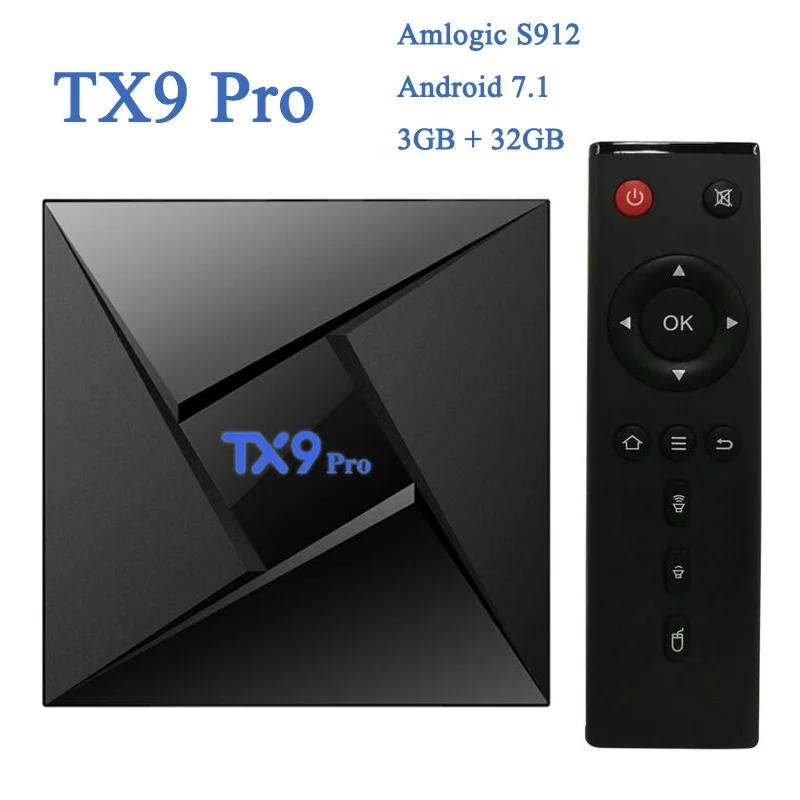 3 ГБ 32 TX9 Pro Amlogic S912 Восьмиядерный Android 7 1 Smart tv Box 64Bit Dual WiFi 2 4 ГГц 5 8 Bluetooth 4K