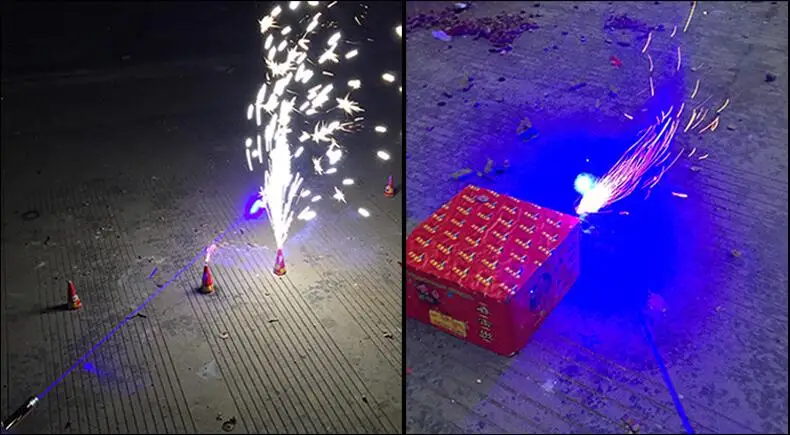 Высокая Мощность 500000 м 445nm сжигание фокус Синяя лазерная указка с 5 звезд Шапки