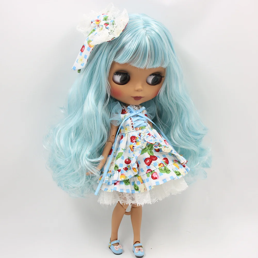 ICY Nude Blyth кукла No. BL950/8800 черный микс серебряные волосы тело черная кожа матовое
