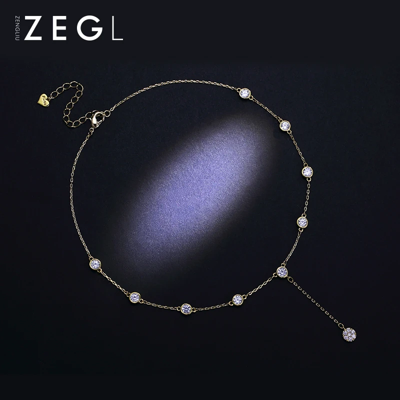 Женское Ожерелье ZEGL короткое ожерелье с цепочкой для ключиц персонализированная