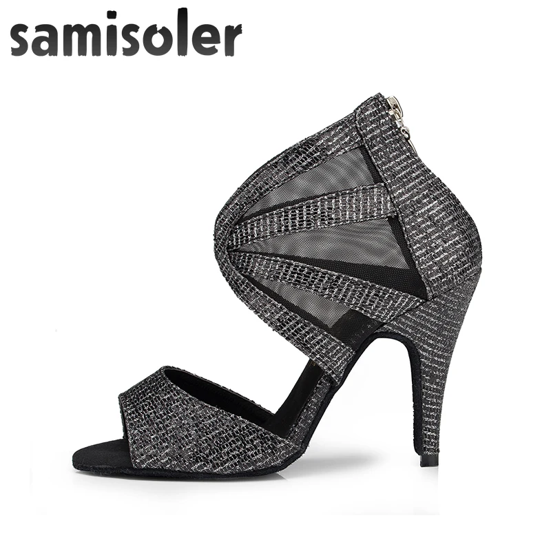 Samisoler Women Latin Dance Shoes Ballroom Dancing Shoes Salsa Latin Shoes Dance Ballroom Shoes For Ladies High Heel Black