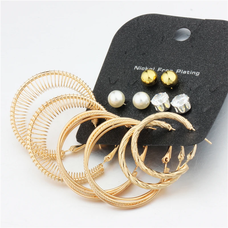 Серьги кольца женские круглые с искусственным жемчугом и кристаллами|fashion hoop